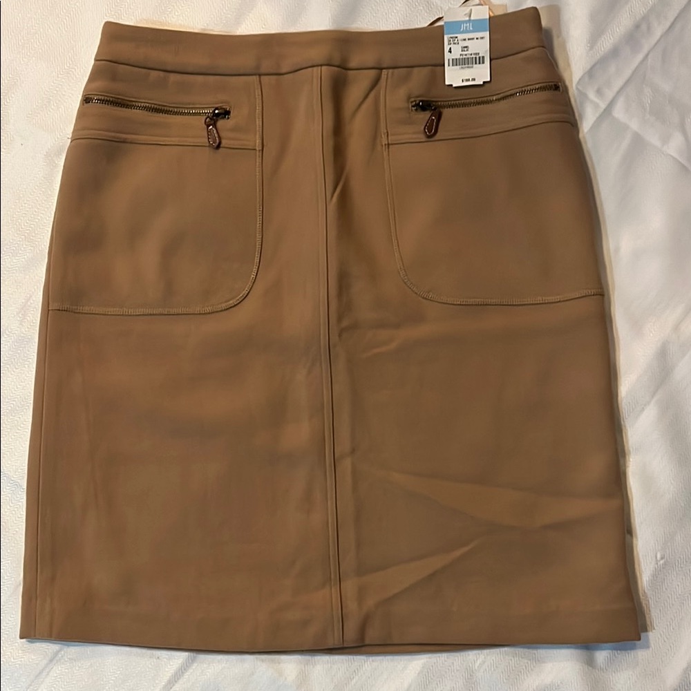 J. McLaughlin Tan Mini Pencil Skirt